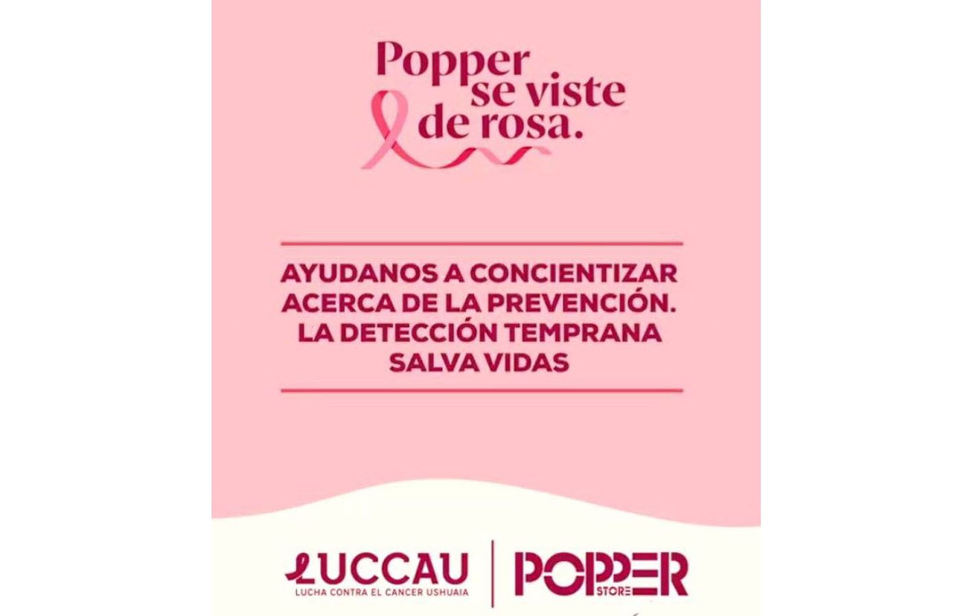Popper Store colabora en la lucha contra el cáncer de mama junto a LUCCAU