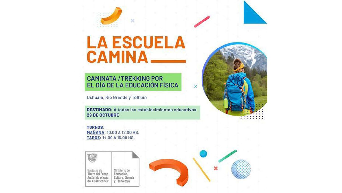 Educación organiza una jornada de caminata saludable para los estudiantes fueguinos