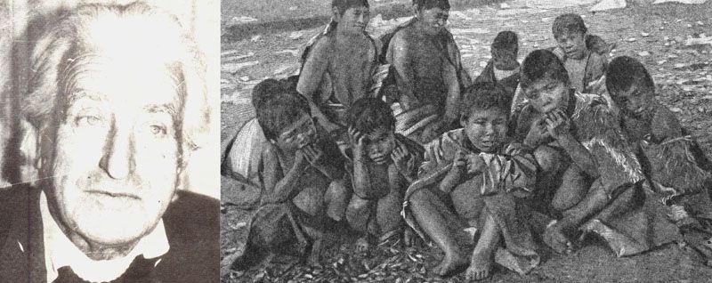 El antiguo poblador Van Aken recuerda a los niños selknam