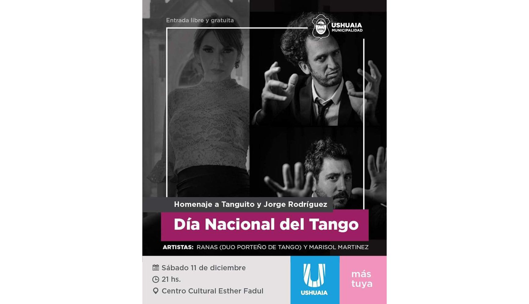 Ushuaia celebrará el Día Nacional del Tango con un encuentro en el Esther Fadul 