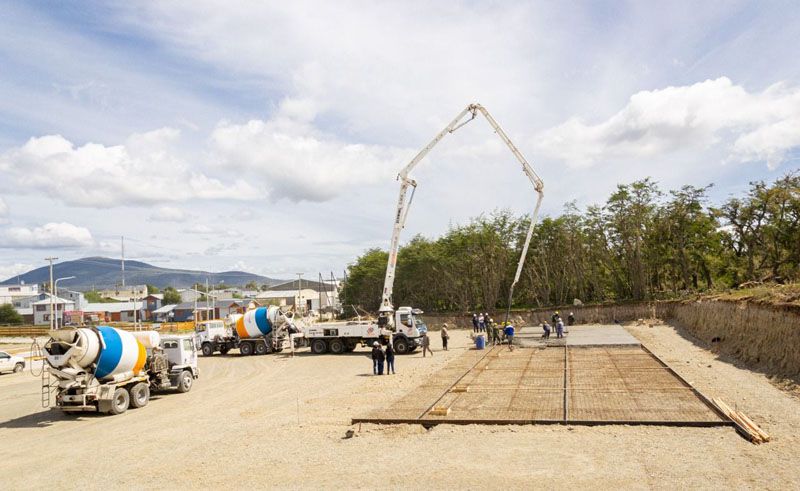 Inició el hormigonado del Centro Modular Sanitario de Tolhuin