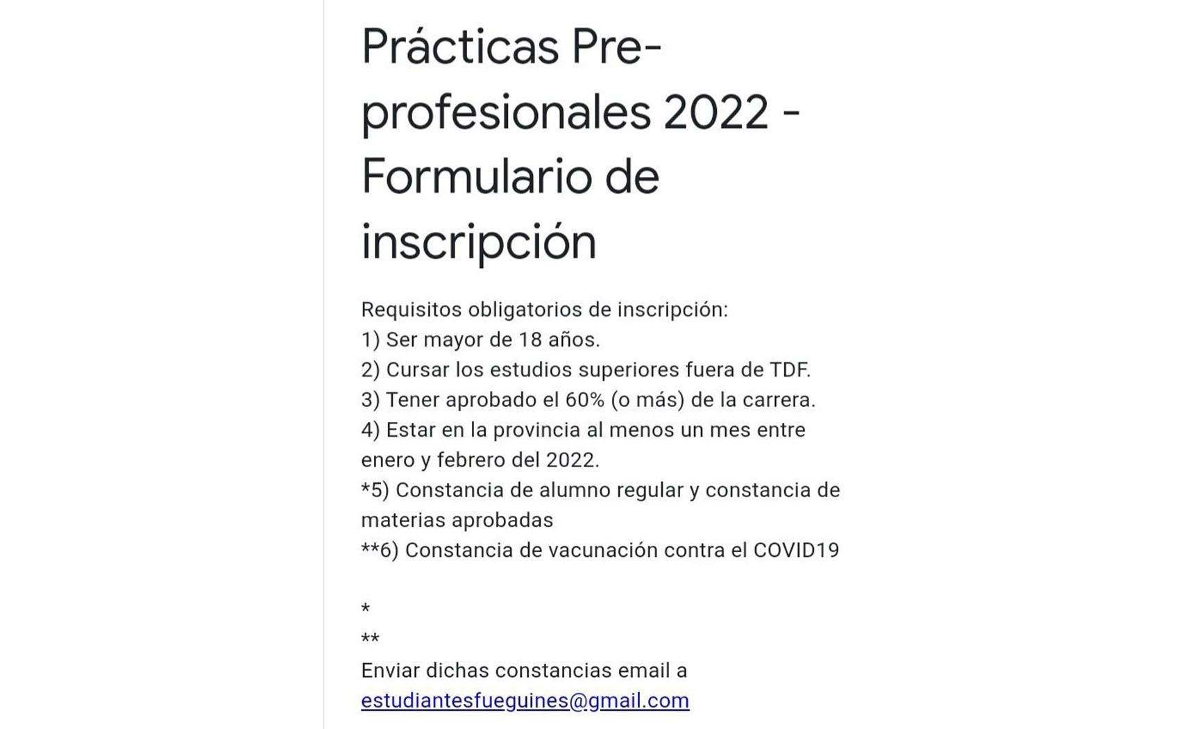 Gobierno ofrecerá Prácticas Pre-Profesionales durante el verano