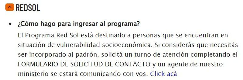 El RED SOL se prorrogó hasta fin de año