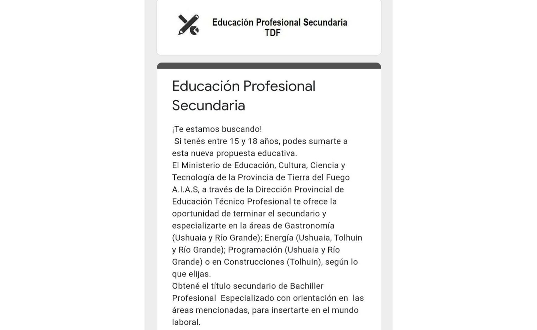 Se encuentran abiertas las inscripciones para la finalización de estudios secundarios