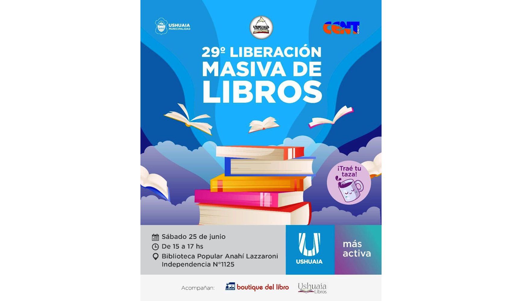 Este sábado se realizará una nueva Liberación Masiva de Libros