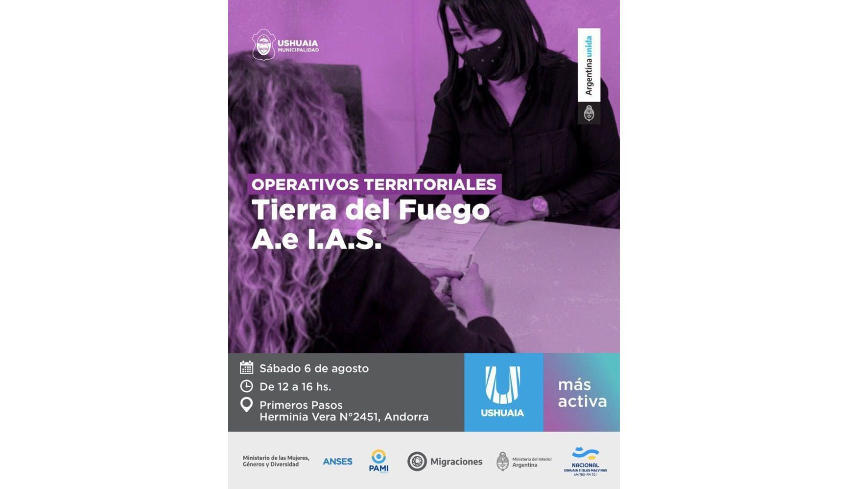 Ushuaia y Nación realizarán un nuevo Operativo Territorial