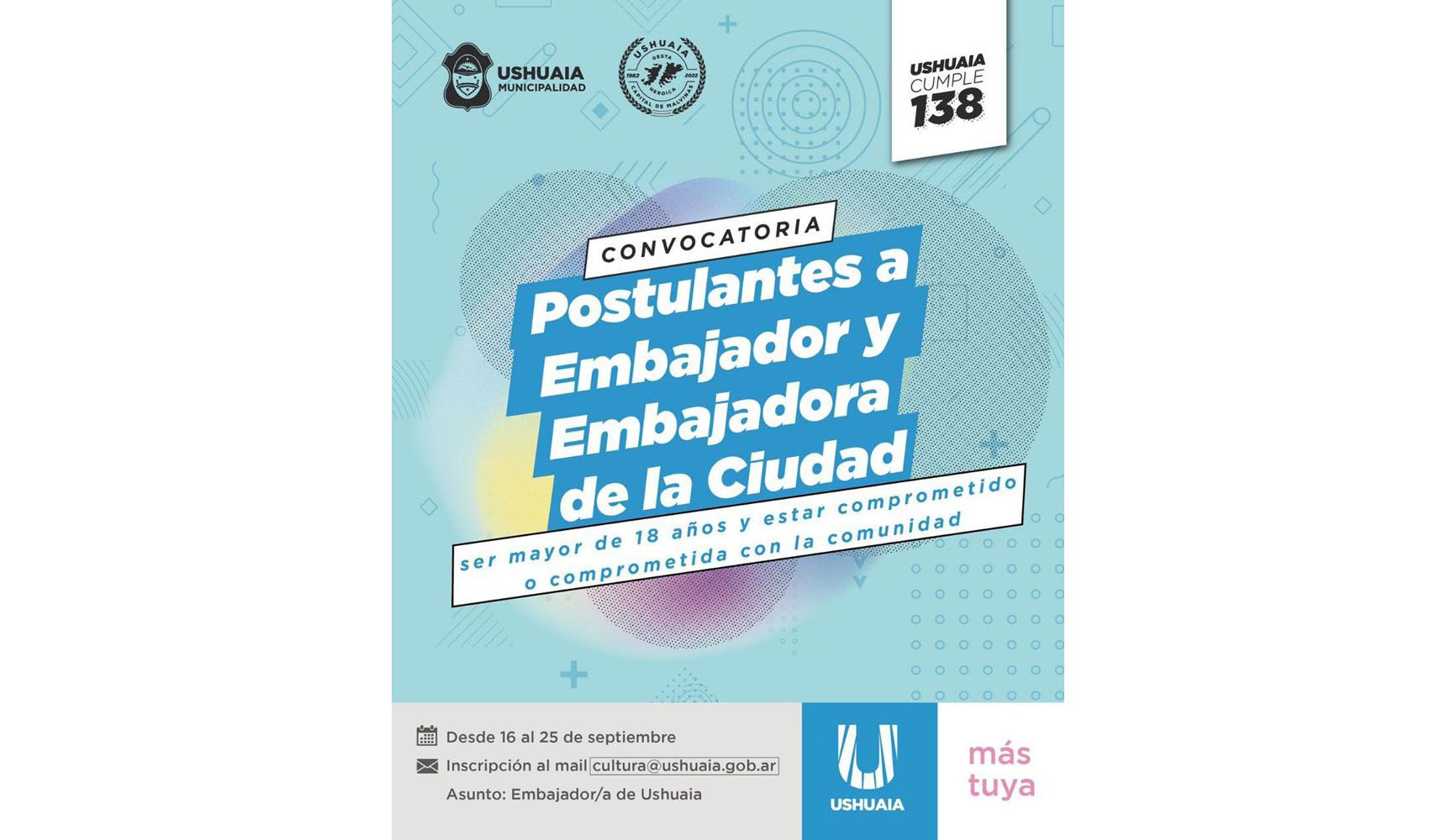 Se encuentra abierta la inscripción para Embajadores de Ushuaia