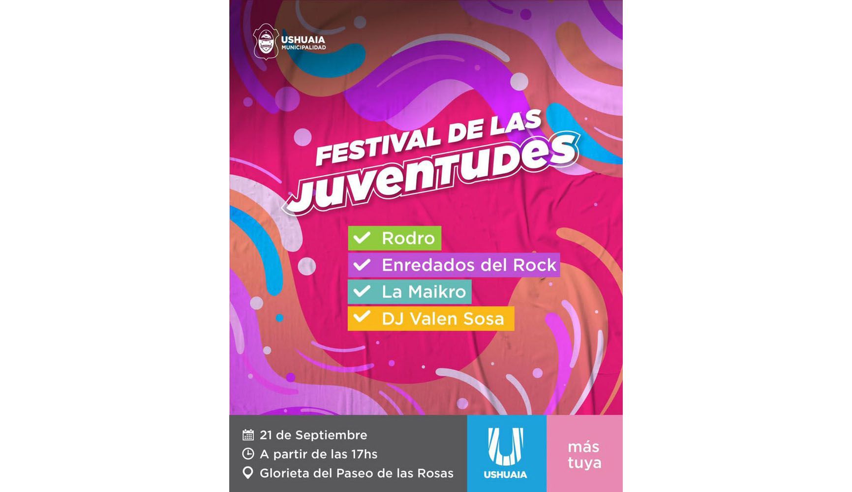 La Municipalidad invita al ‘Festival de las Juventudes’ en el Paseo de las Rosas