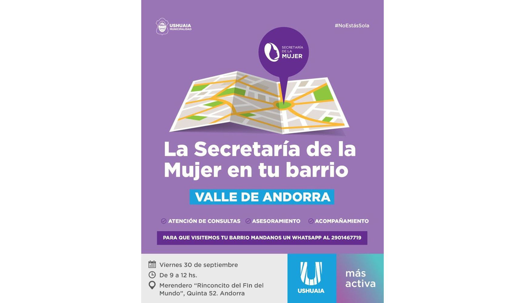 La Secretaría de la Mujer atenderá hoy en Andorra