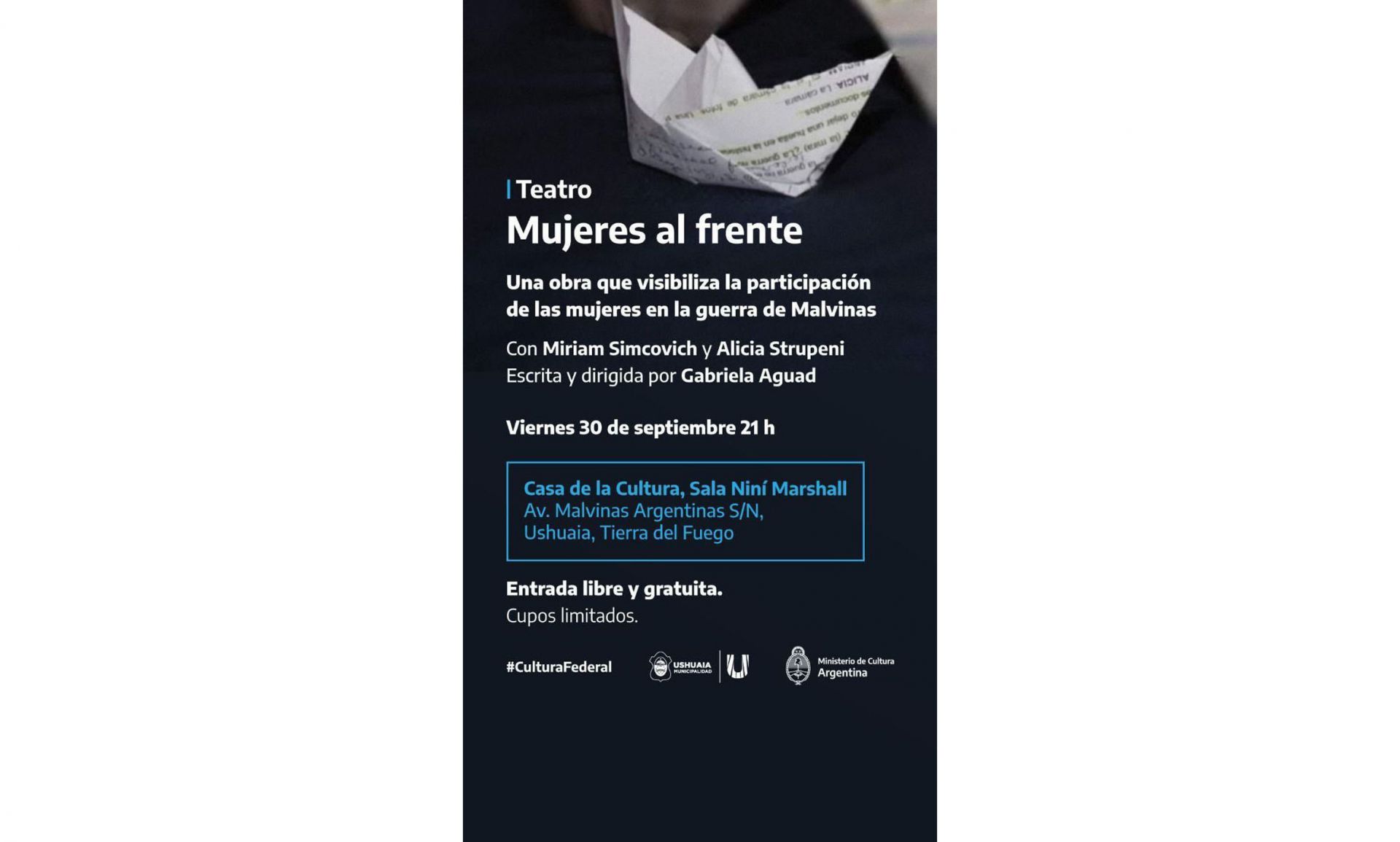 Se presenta la obra de teatro “Mujeres al frente” en la sala Niní Marshall