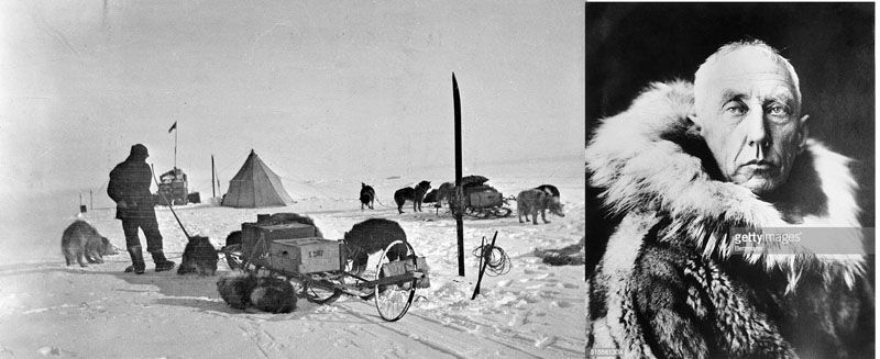 Amundsen no halla depósito de comida en su marcha al Polo