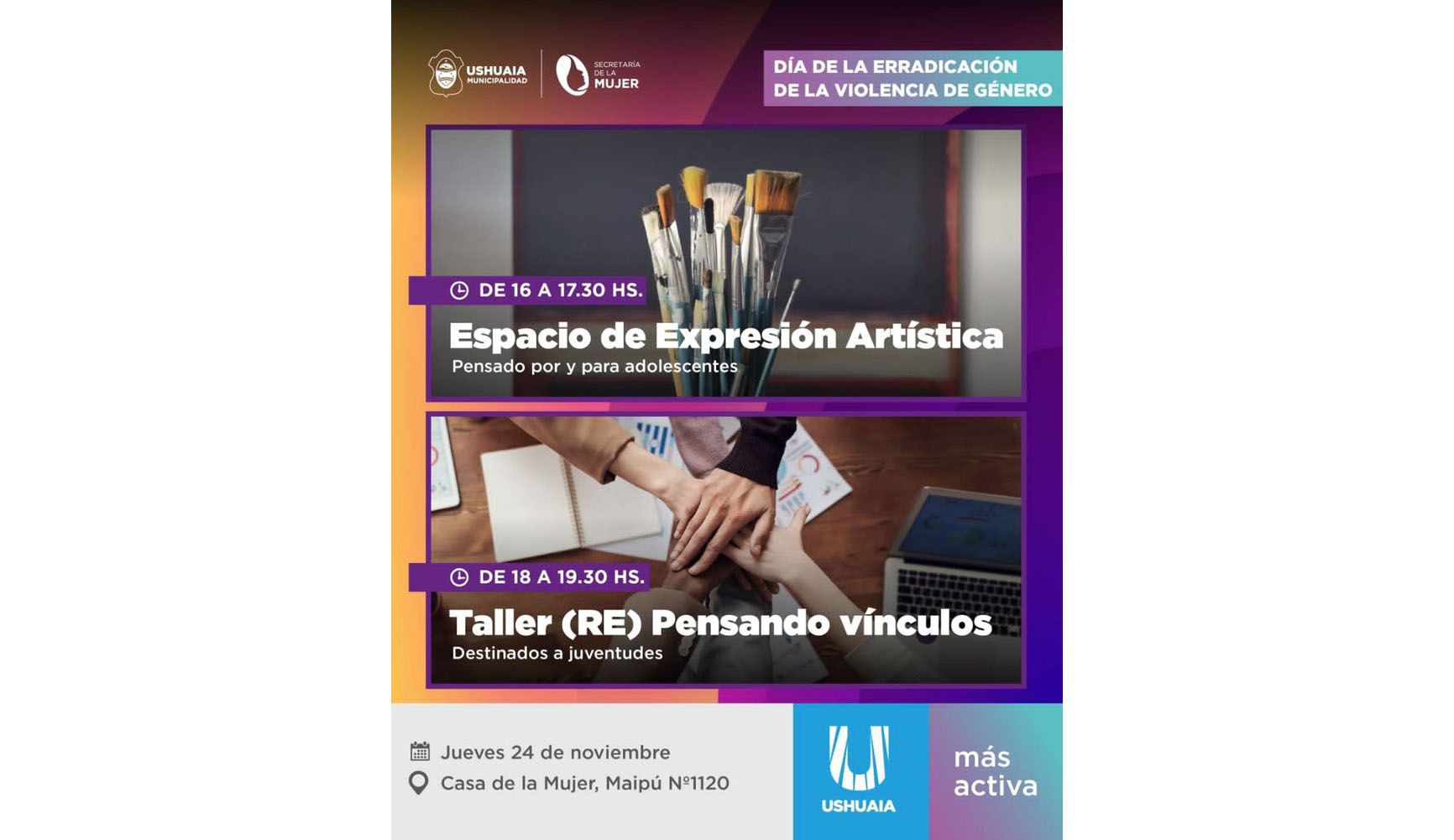 La Secretaría de la Mujer invita a la jornada por la Erradicación de la Violencia de Género