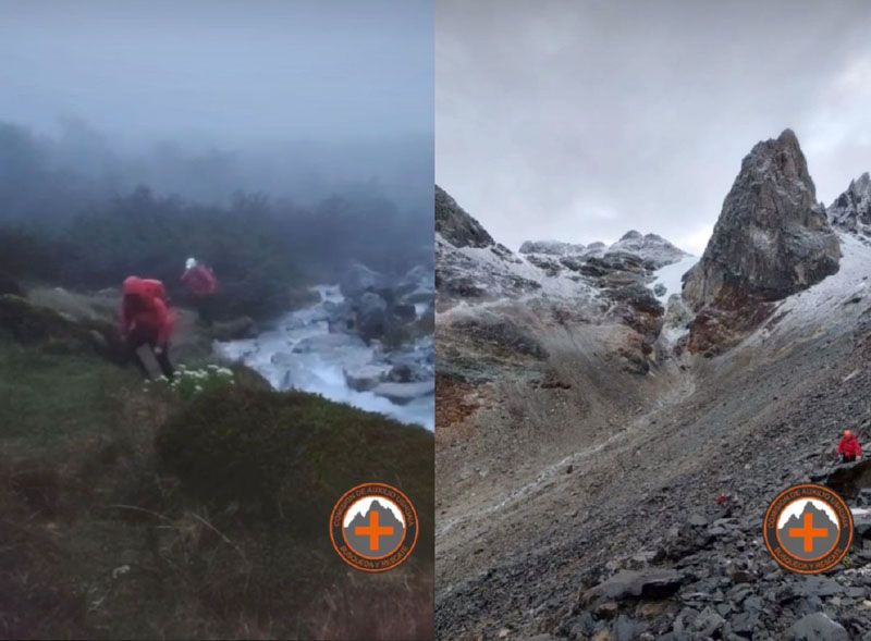 Rescataron en helicóptero a dos personas extraviadas 