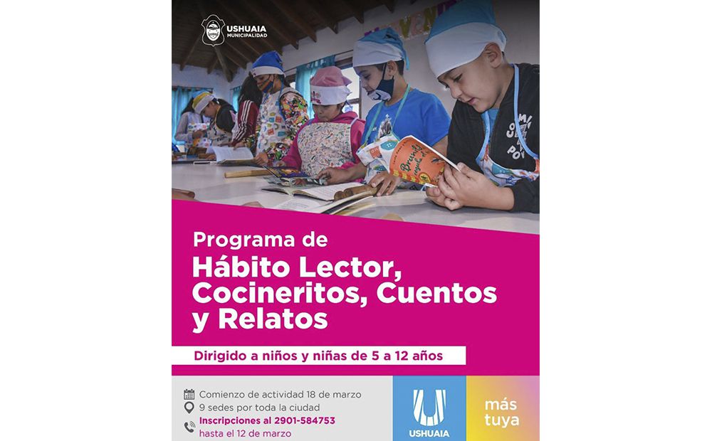 La Municipalidad invita al programa ‘Hábito Lector: Cocineritos, Cuentos y Relatos’