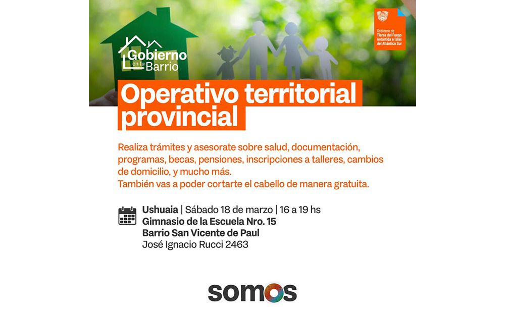 Este sábado se realizará un nuevo operativo territorial ‘Gobierno en tu Barrio’