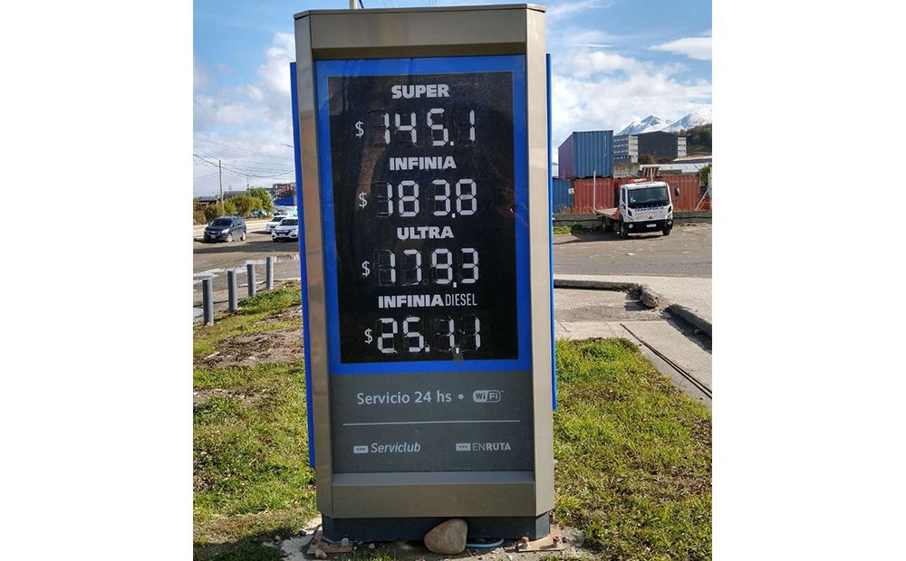 Combustibles con aumento promedio del 5,4%