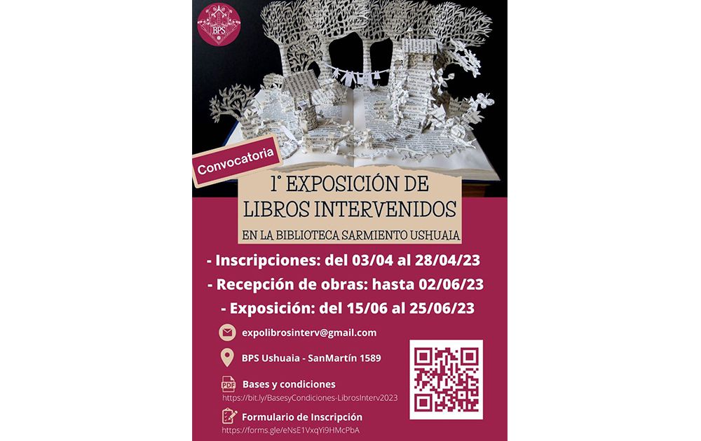La Biblioteca Popular Sarmiento invita a la 1ª Exposición de Libros Intervenidos