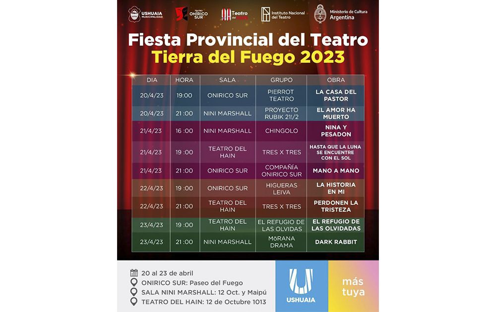 La Municipalidad de Ushuaia acompaña la Fiesta Provincial del Teatro 2023