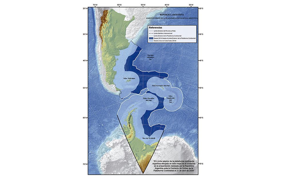 Argentina reclama a la ONU por la plataforma continental