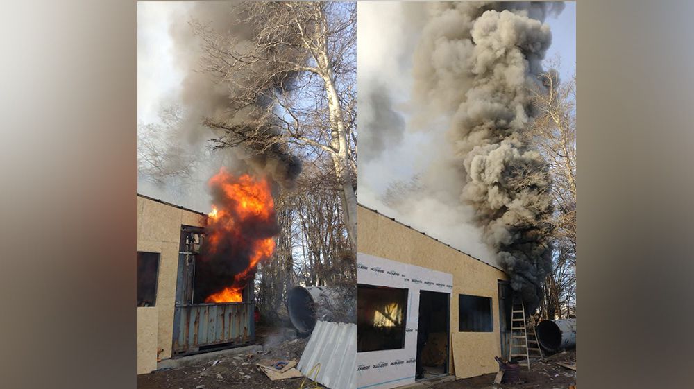 Incendio en una obra del Ushuaia Rugby Club