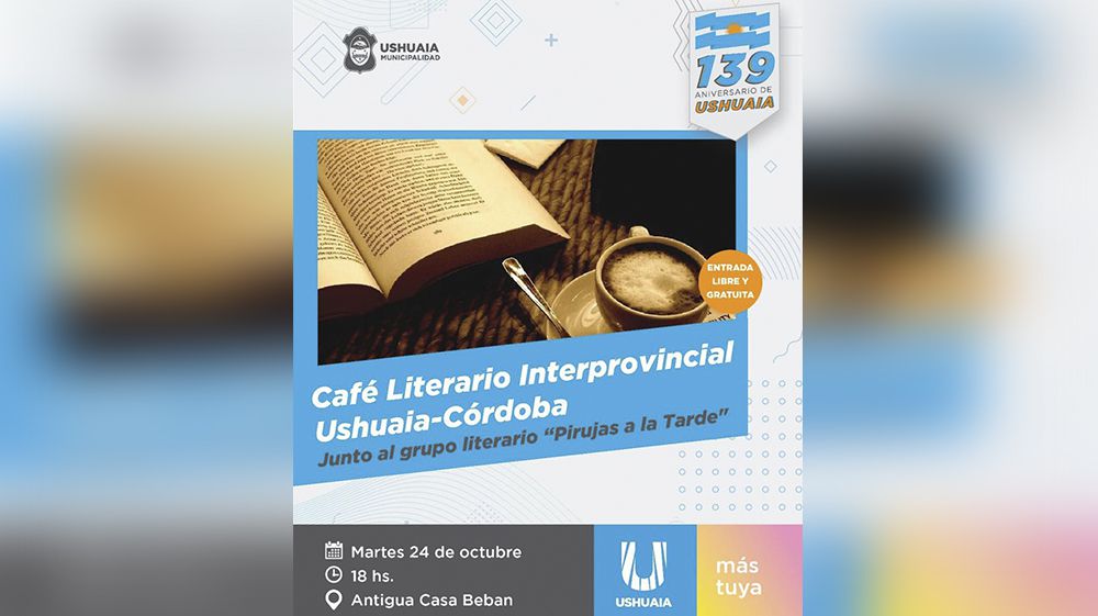 Se presentará hoy el ‘Café Literario Interprovincial Ushuaia-Córdoba’