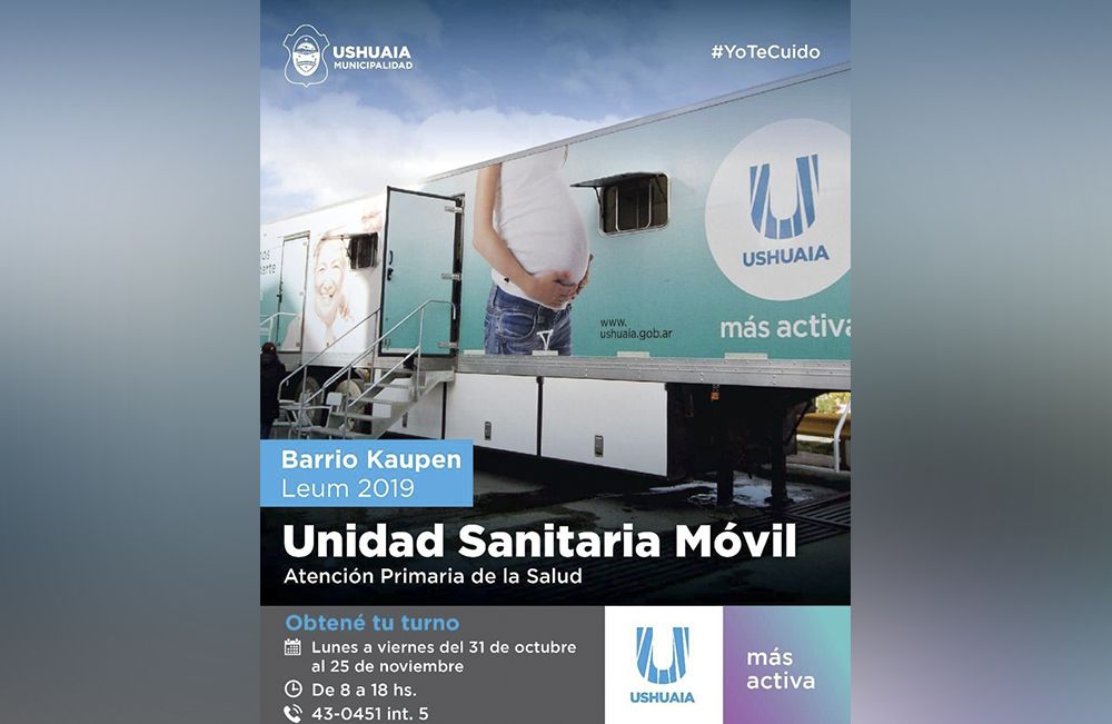 La Unidad Sanitaria Móvil brindará sus servicios en el barrio Kaupén