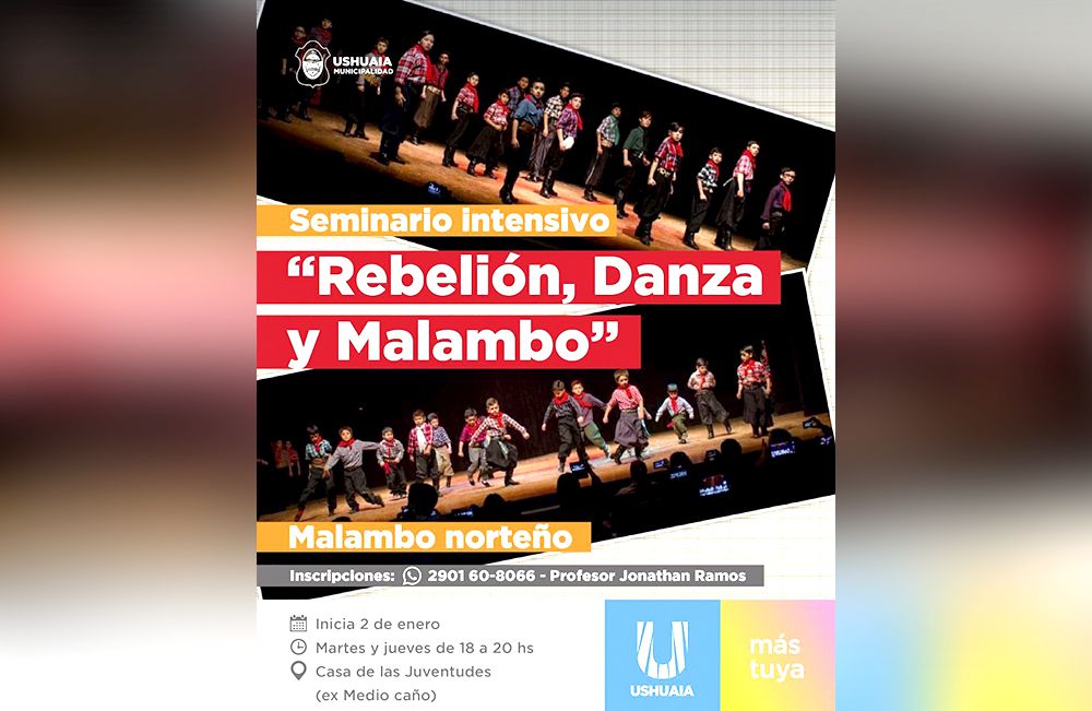 La Municipalidad invita al seminario intensivo ‘Rebelión, danza y malambo’