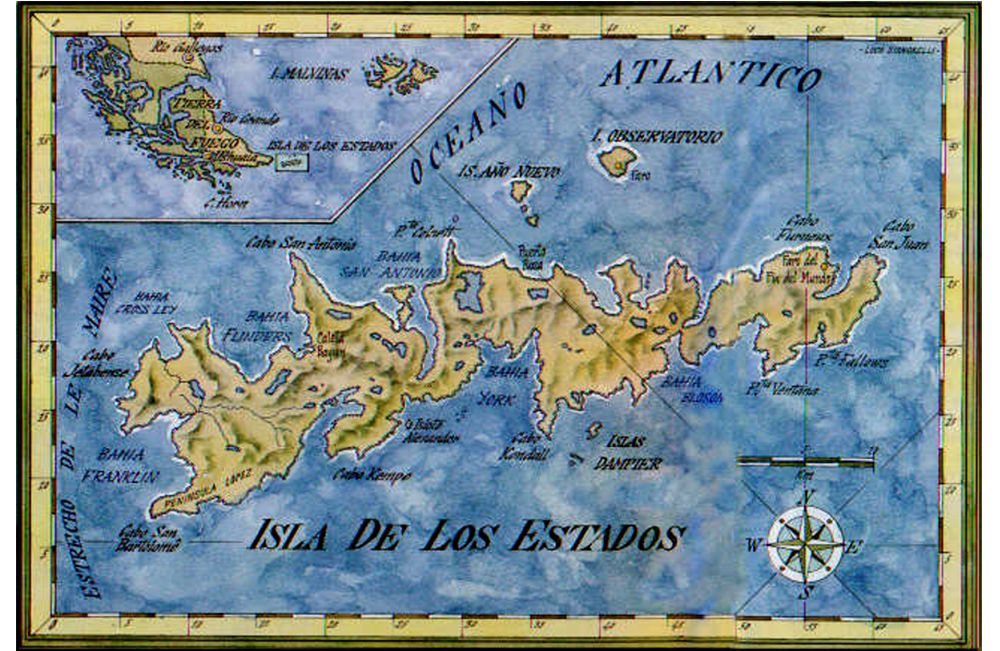 James Cook explora la isla de los Estados e islas menores