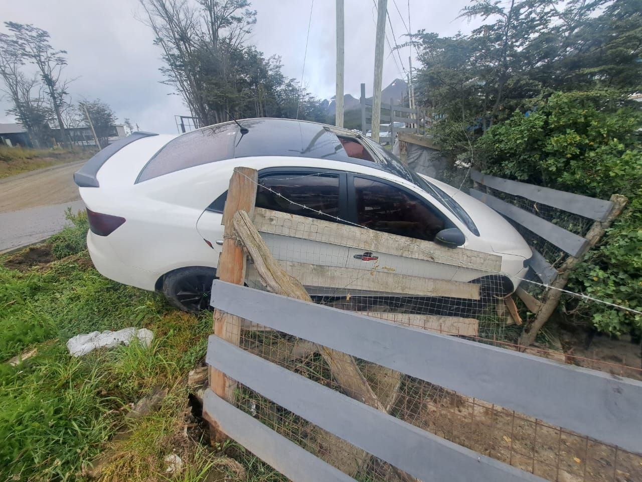 Conductor aprehendido tras chocar con el frente de una casa 