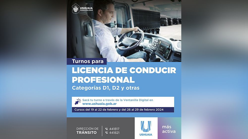 Comienza la entrega de turnos para tramitar la Licencia de Conducir Profesional