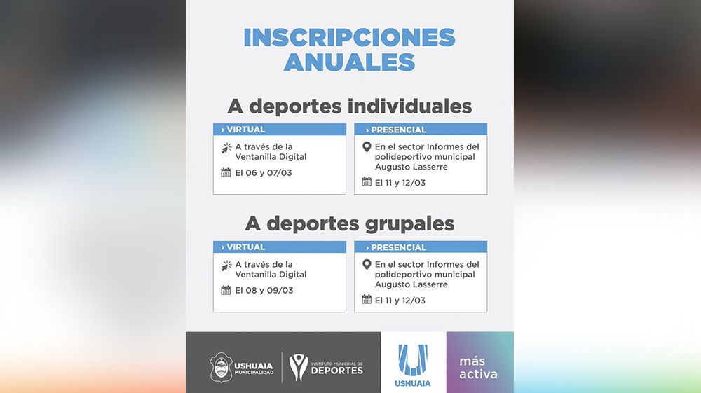 Comienzan las inscripciones para las Escuelas Deportivas Municipales 