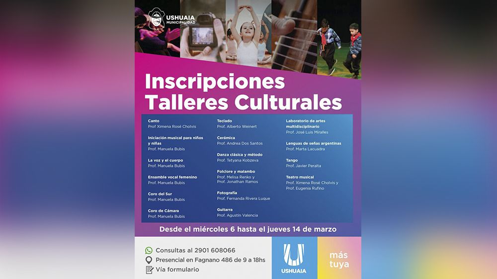 Comenzaron las inscripciones para los Talleres Culturales municipales