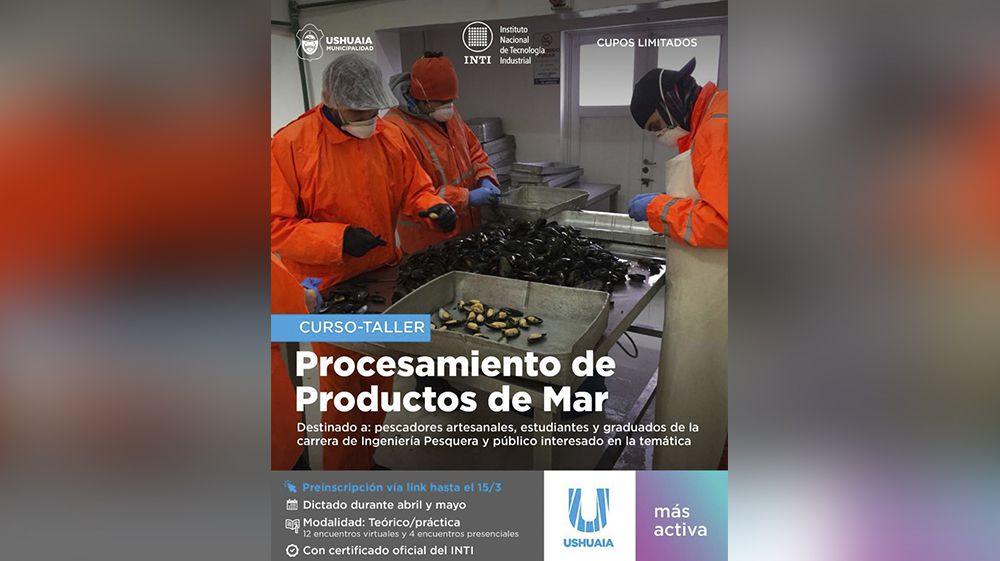 Brindarán un curso de procesamiento de productos del mar