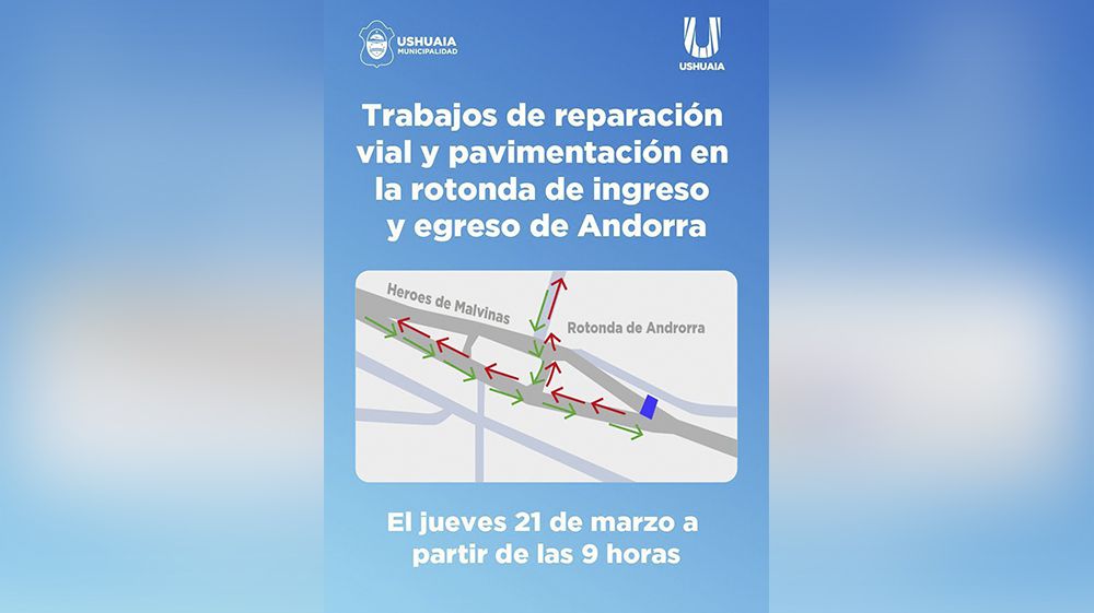 Hoy se realizarán trabajos viales en la rotonda de acceso a Andorra
