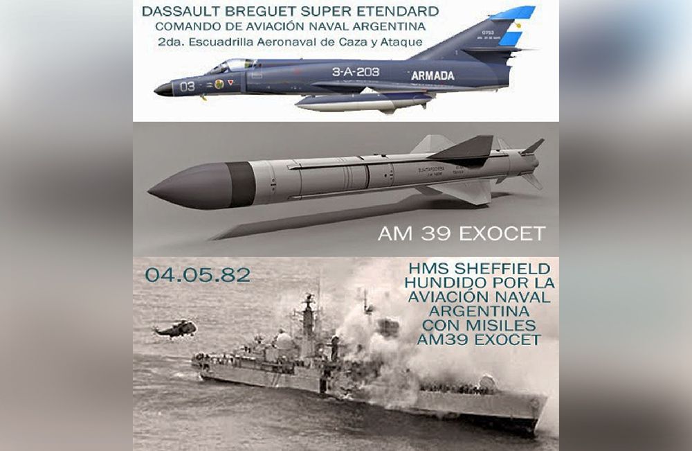 Los Super Etendard se aprestan para el combate en la isla 