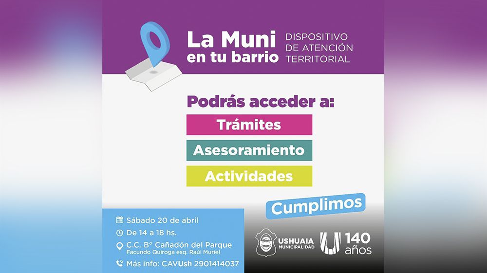 ‘La Muni en tu Barrio’ visitará el Cañadón del Parque