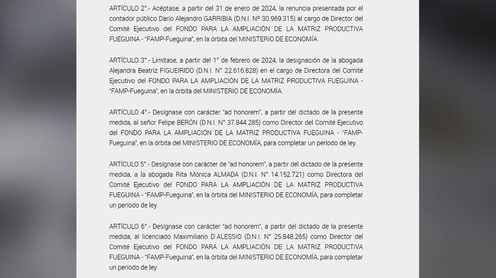 Funcionario provincial al Comité Ejecutivo del FAMP 