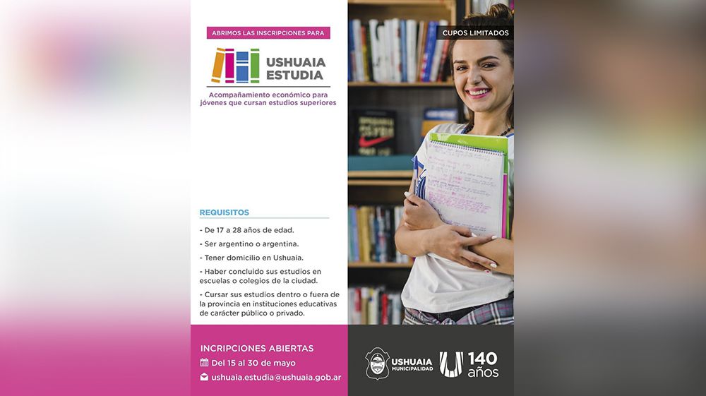 La Municipalidad invita al programa ‘Ushuaia Estudia’
