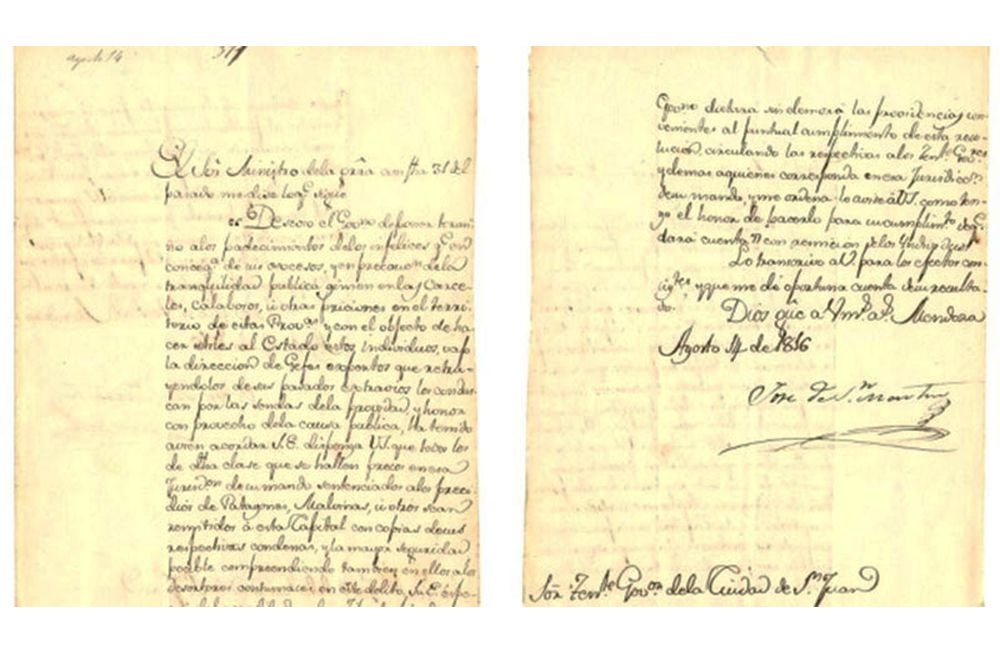 San Martín pide presos de Malvinas para cruzar Los Andes