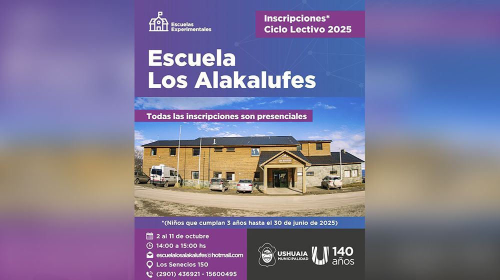 Comenzaron las inscripciones para la Escuela Experimental ‘Los Alakalufes’