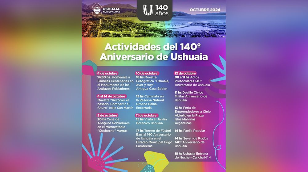 Comienzan las celebraciones del Mes Aniversario de Ushuaia