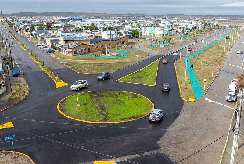 Modernizan la rotonda de O’Higgins y Pacheco en Río Grande