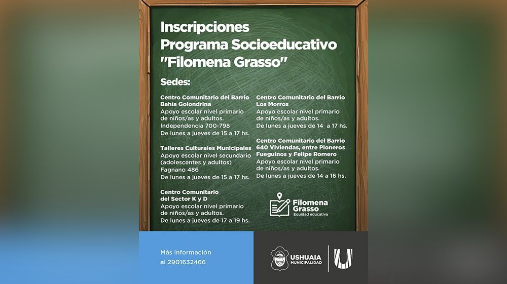 Comienzan las inscripciones para el programa municipal ‘Filomena Grasso’