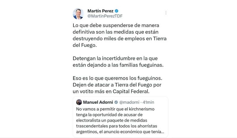 La advertencia de Martín Perez frente a la baja de aranceles