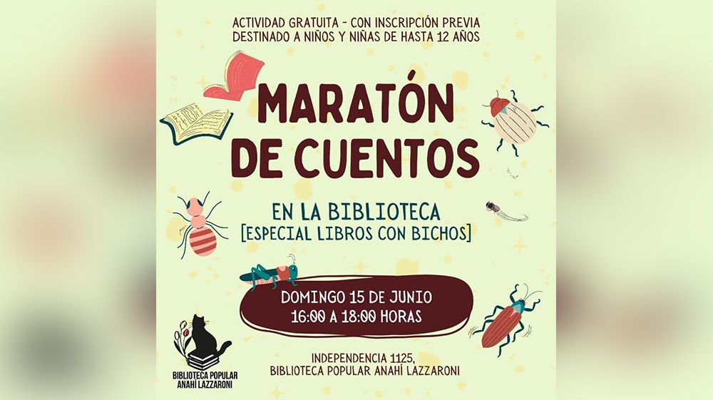 ‘Maratón de Cuentos’ en la Biblioteca Anahí Lazzaroni