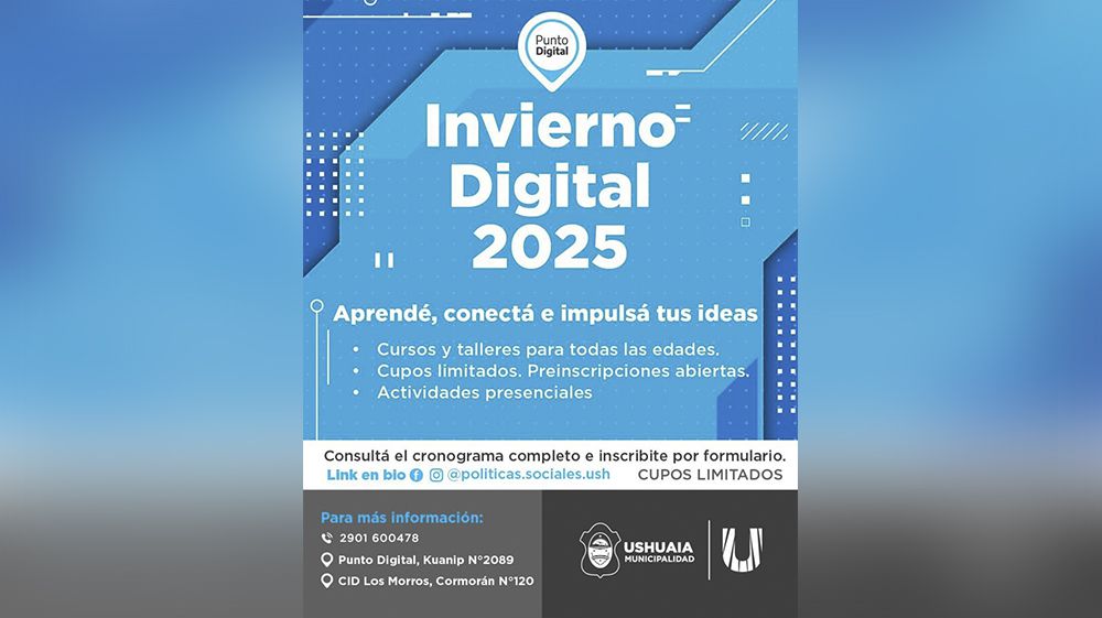 La Municipalidad invita a los talleres gratuitos de ‘Invierno Digital’