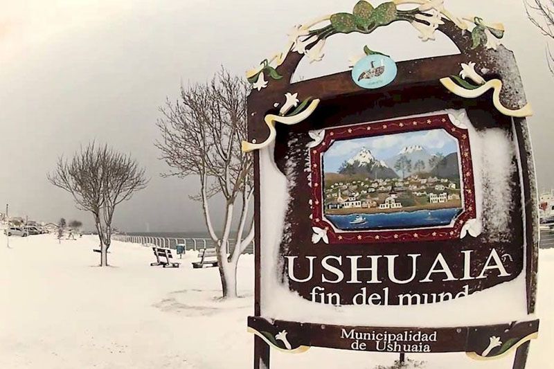 Nieve y viento para Ushuaia