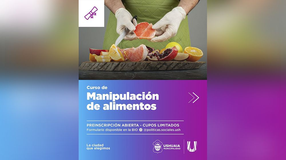 Inscripciones para el curso de Manipulación de Alimentos 