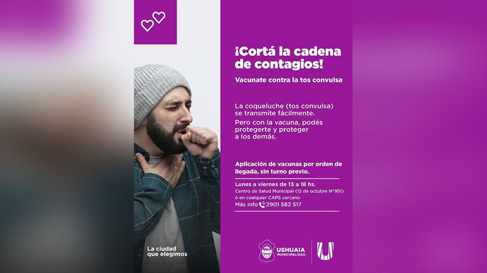 Salud municipal lanzó una campaña de vacunación contra coqueluche 