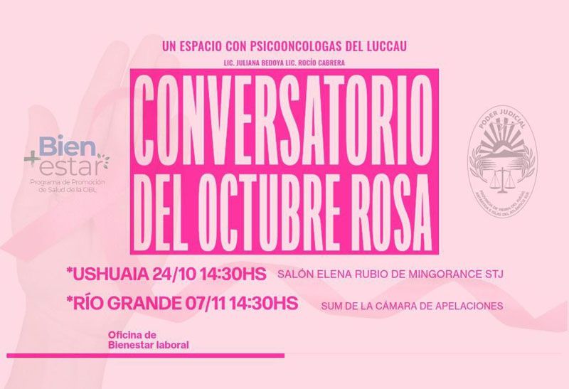 El Poder Judicial invita al ‘Conversatorio del Octubre Rosa’  junto a LUCCAU